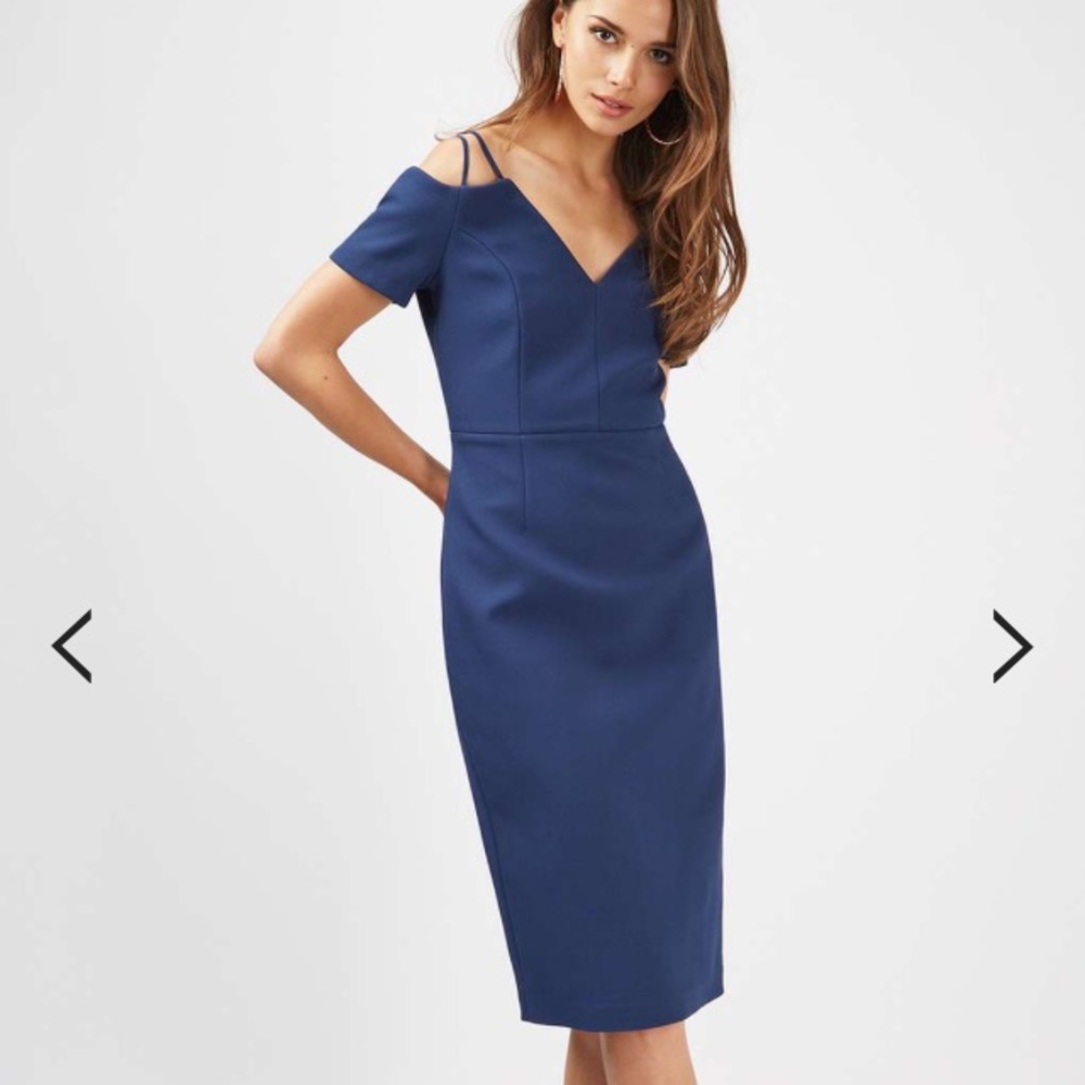 Topshop Blue Midi Dress
